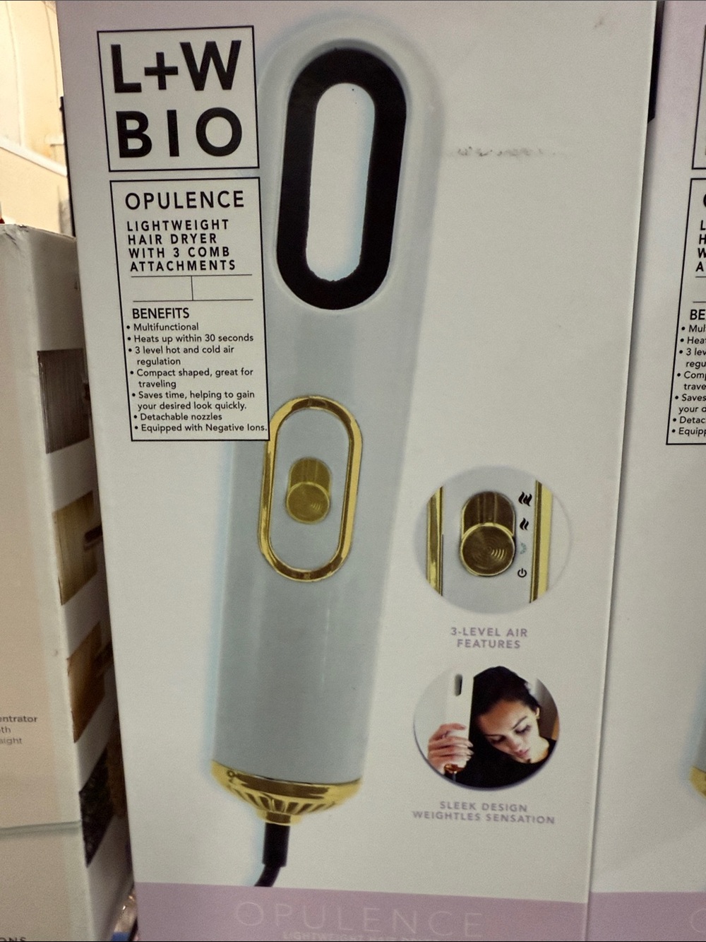 Opulence White & Gold Lightweight Hair Dryer